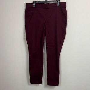 Natural Reflections Burgundy Slim Fit Pull on Elastic waist Pants size XL